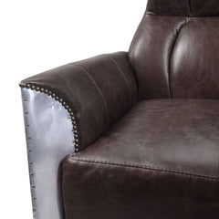 Brancaster - Accent Chair - Espresso Top Grain Leather & Aluminum