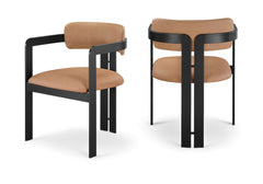 Aurum - Vegan Leather Upholstered Dining Chair With Graphite Black Base (Set of 2)