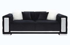 Trislar - Sofa With 4 Pillows (Same 52525) - Black Velvet