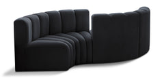 Arc - Velvet 4 Piece Curved Modular Sofa
