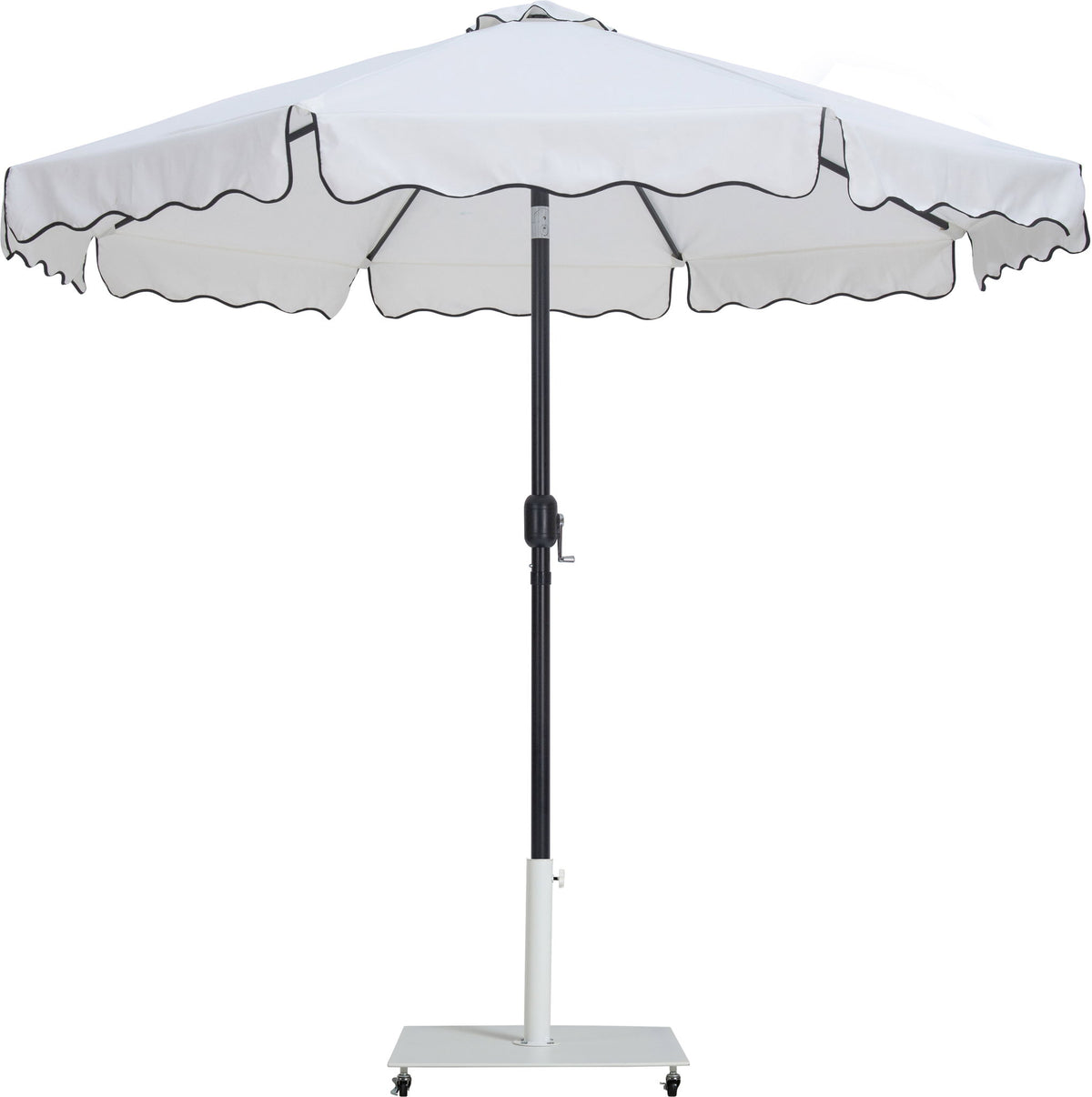 Amalfi - Aluminum Patio Umbrella - White Base / Black Pole