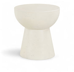 Avaya - Concrete And Fiberglass Indoor / Outdoor End Table - Cream