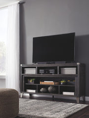 Todoe - 2 Pc. - 65" TV Stand with Wide Fireplace Insert - Gray