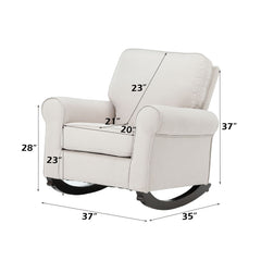Elvin - Rocking Chair - Beige Fabric