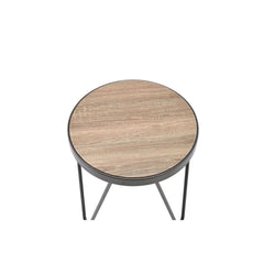 Bage - End Table - Weathered Gray Oak & Metal