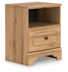 Aleaport - One Drawer Night Stand - Warm Brown