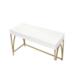Lightmane - Writing Desk (Same Ac00900) - White High Gloss & Gold