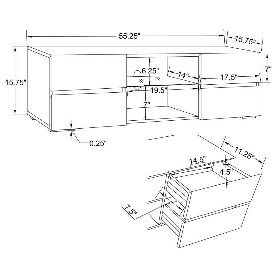 Galvin White 55" Tv Stand - MyWaynesHome #