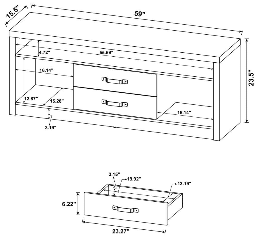 Burke Grey 59" Tv Stand - MyWaynesHome #