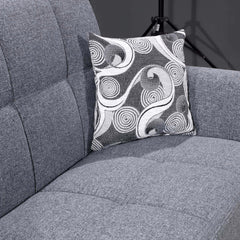 Ottomanson Armada Air - Upholstered Convertible Loveseat With Storage - Gray/Black PU Polyester