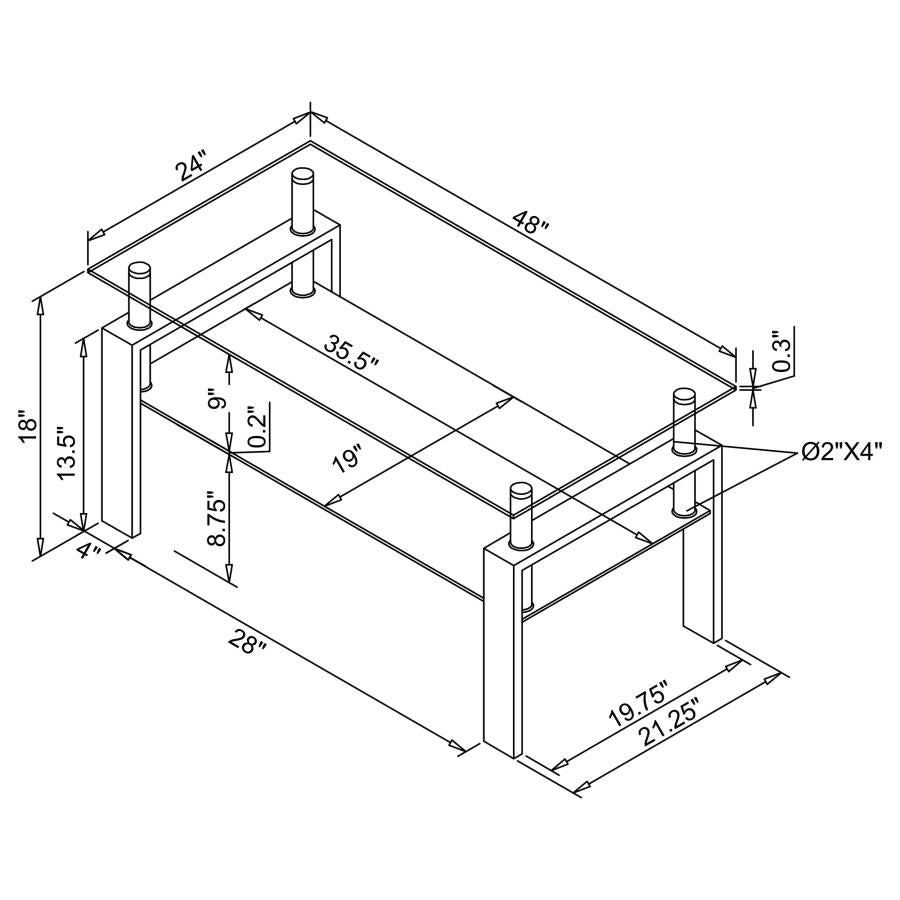 Dyer Black Coffee Table - MyWaynesHome #