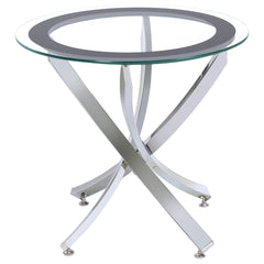 Brooke 2-piece Round Glass Top Coffee Table Set Chrome - MyWaynesHome #