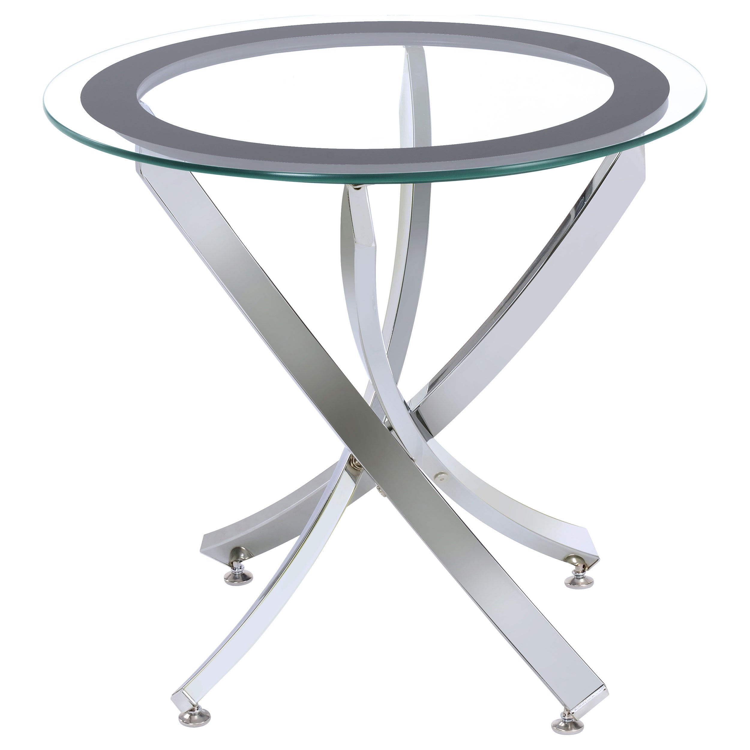 Brooke 3-piece Round Glass Top Coffee Table Set Chrome - MyWaynesHome #