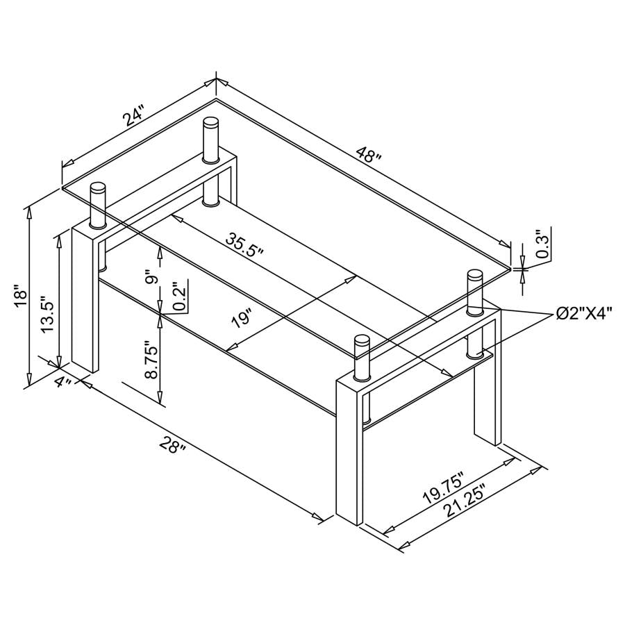 Dyer White Coffee Table - MyWaynesHome #