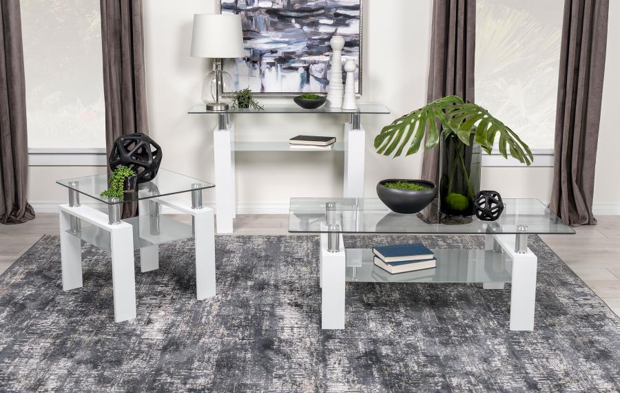 Dyer White Coffee Table - MyWaynesHome #