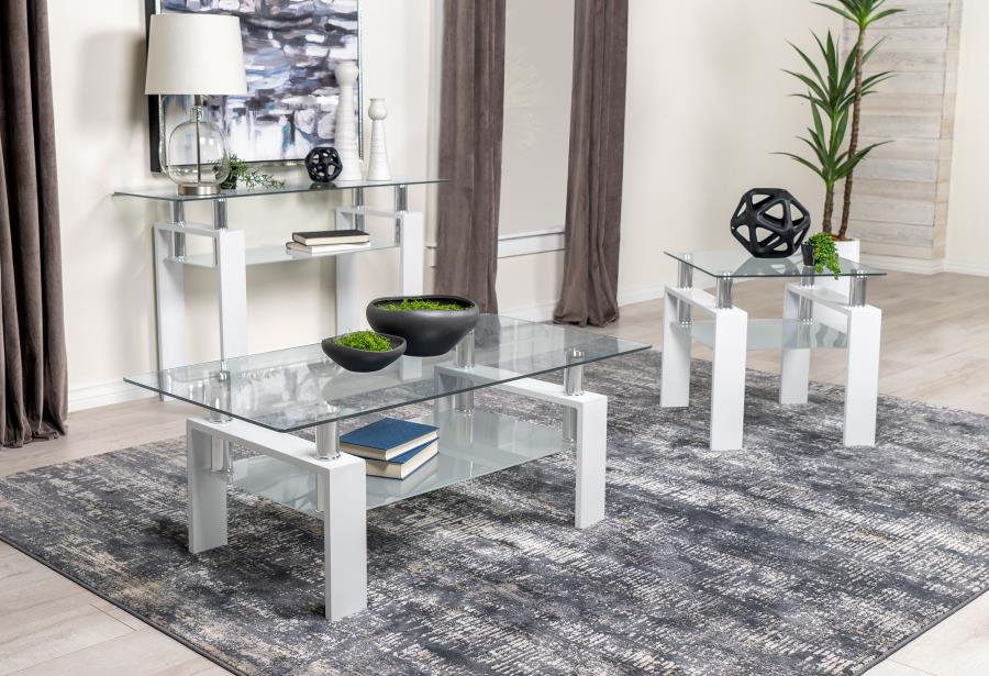 Dyer White Coffee Table - MyWaynesHome #