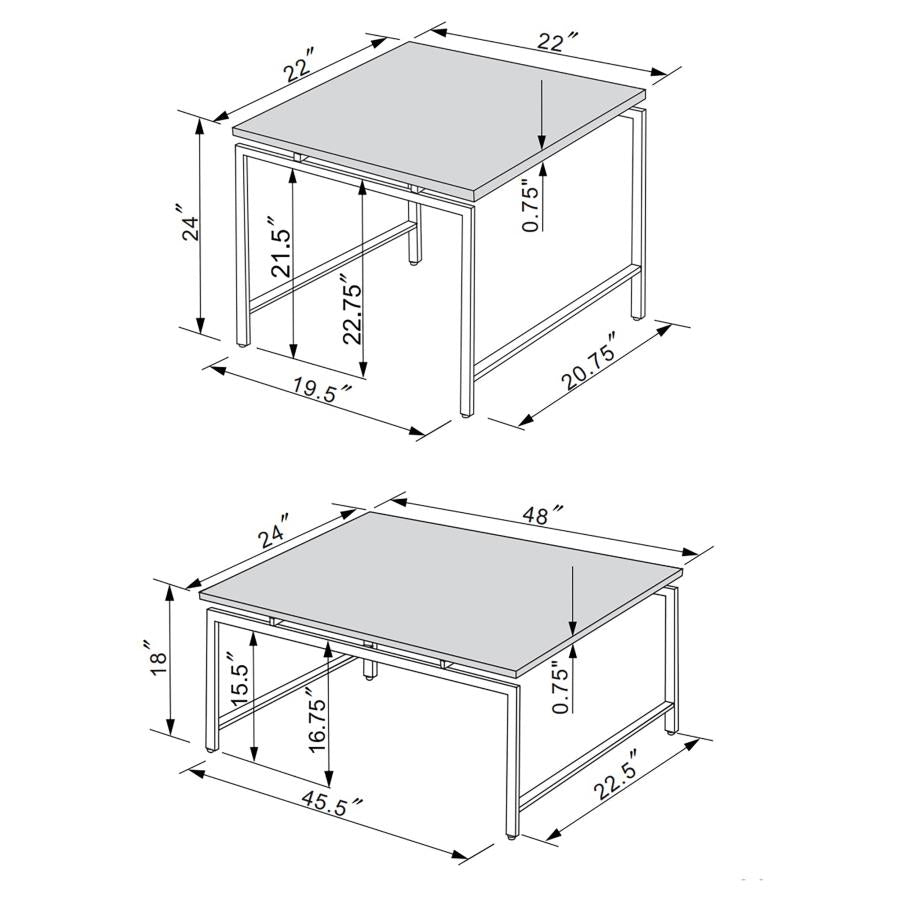 Clark White 3 Pc Coffee Table Set - MyWaynesHome #