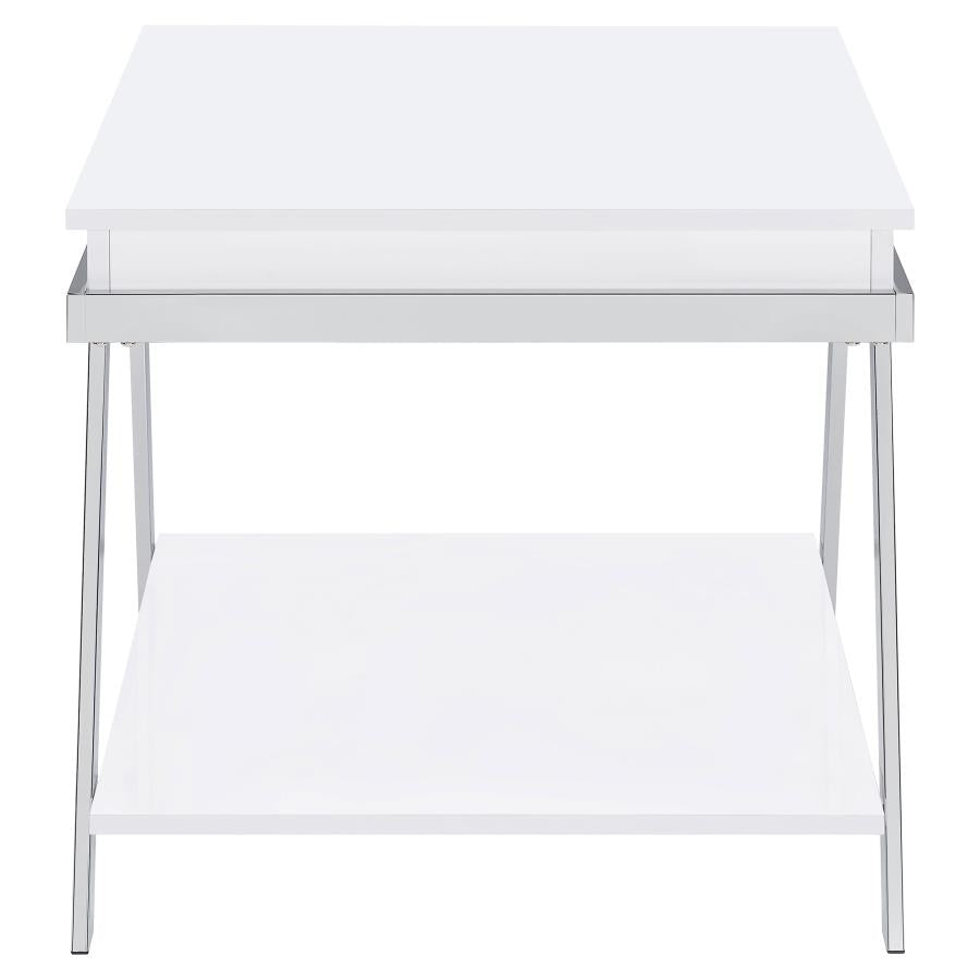 Marcia White End Table - MyWaynesHome #