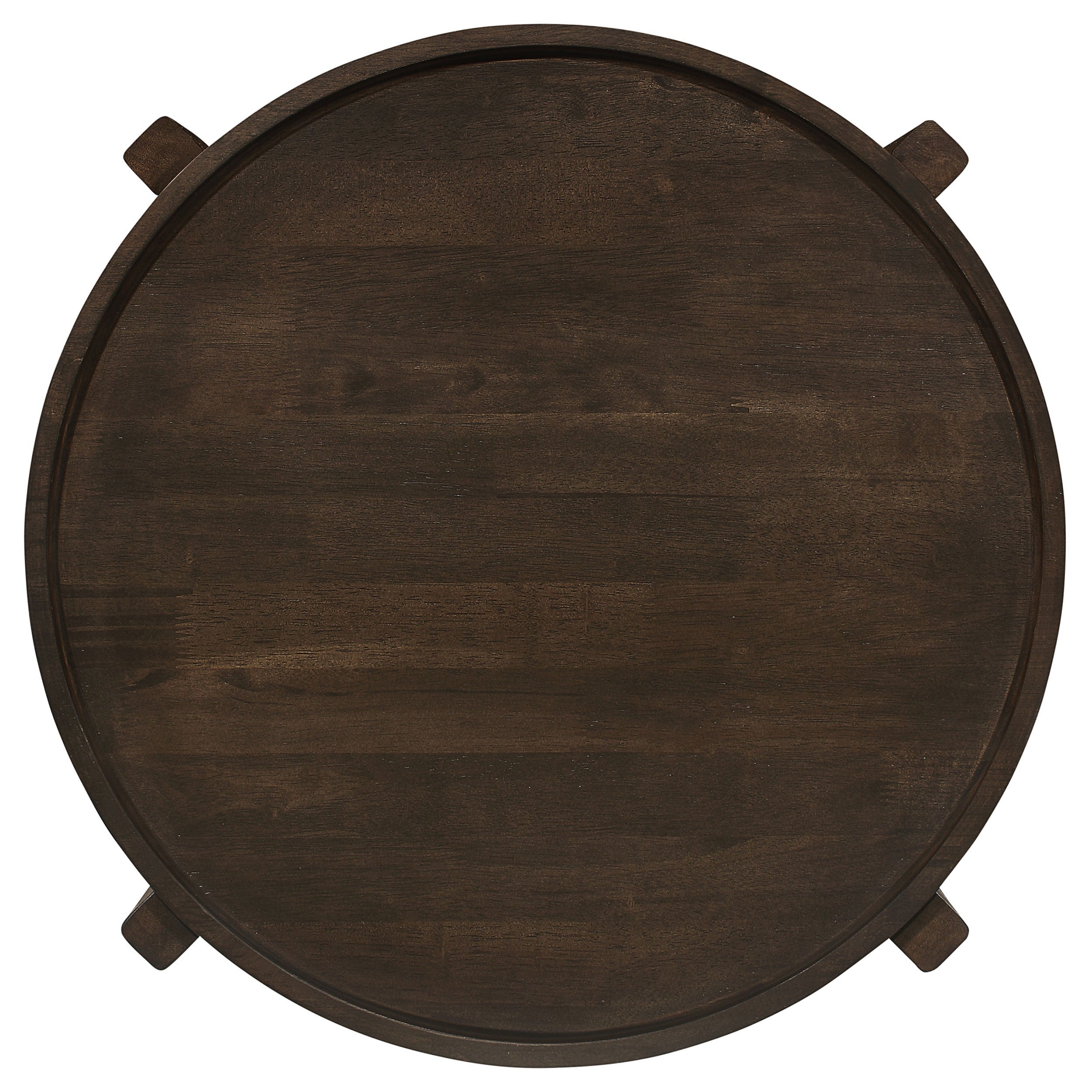 Cota Round Solid Wood End Table Dark Brown - MyWaynesHome #