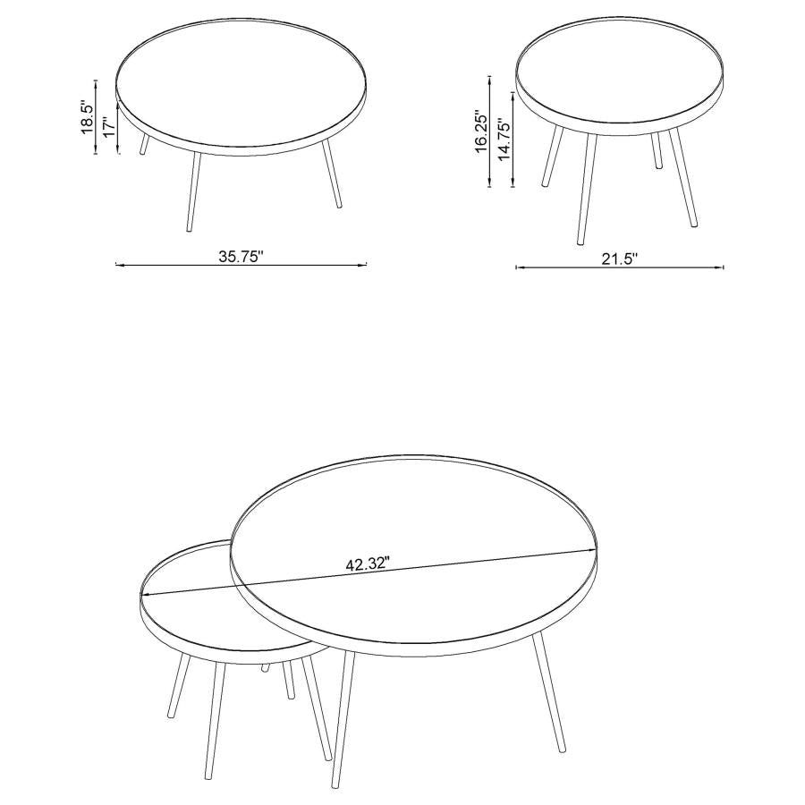 Kaelyn Silver 2 Pc Nesting Coffee Table - MyWaynesHome #