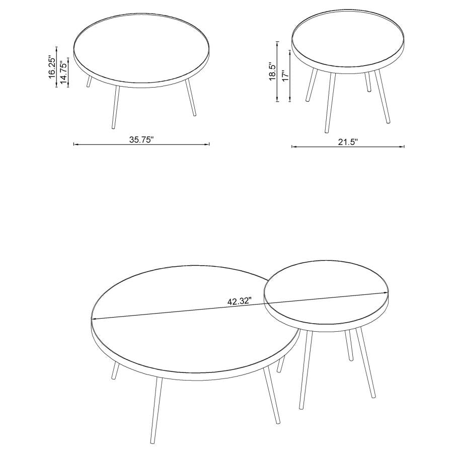 Kaelyn Silver 2 Pc Nesting Coffee Table - MyWaynesHome #