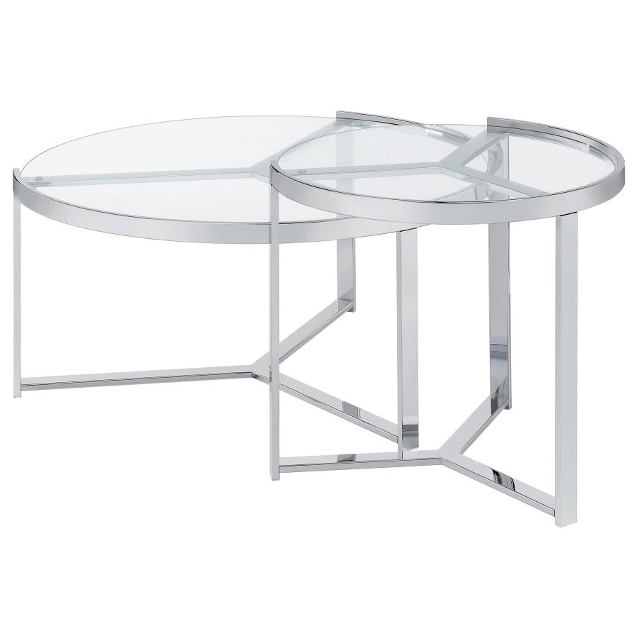 Delia Silver 2 Pc Nesting Coffee Table - MyWaynesHome #