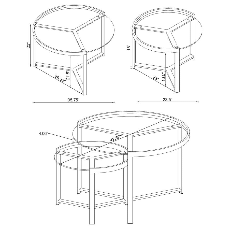 Delia Silver 2 Pc Nesting Coffee Table - MyWaynesHome #