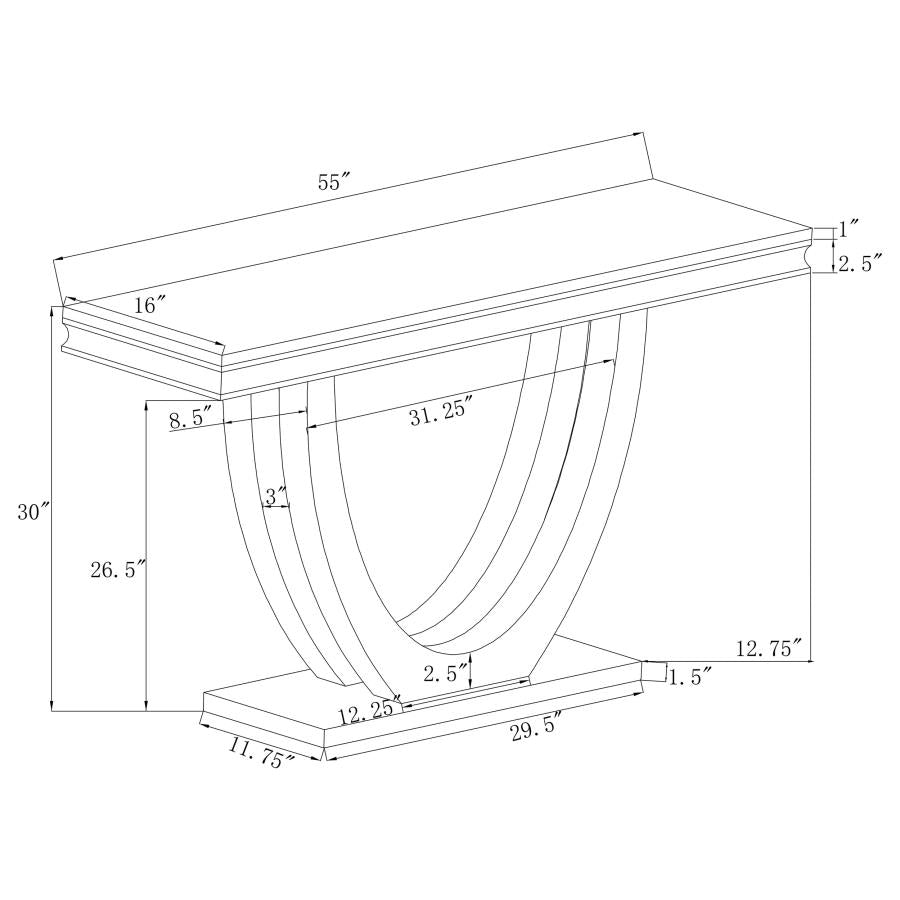 Kerwin White Sofa Table - MyWaynesHome #