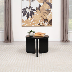 Cordova Round Solid Wood End Table Black - MyWaynesHome #