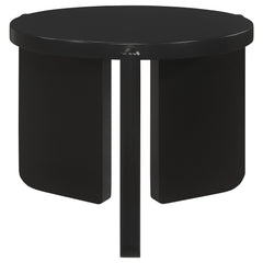 Cordova Round Solid Wood End Table Black - MyWaynesHome #