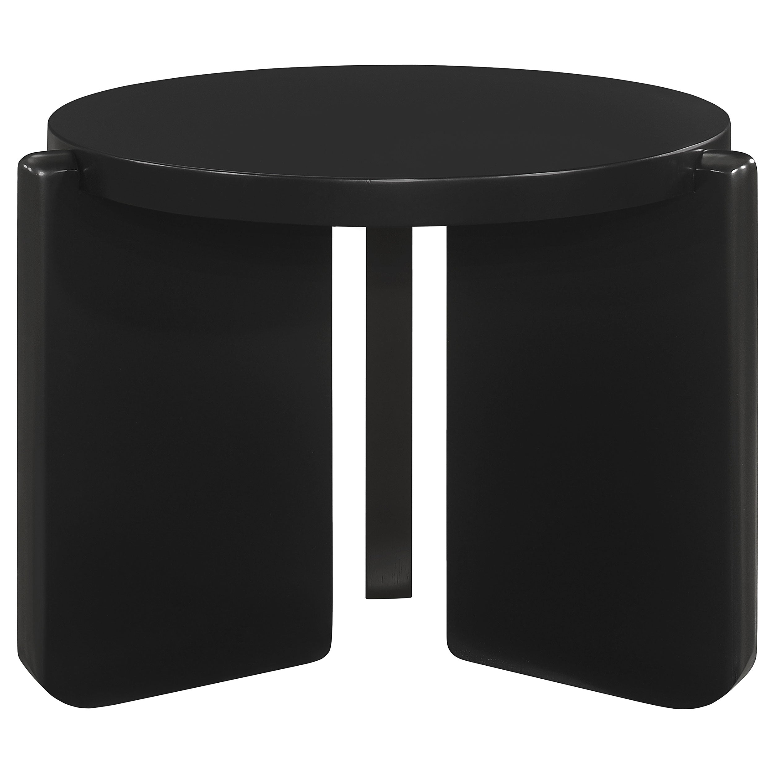 Cordova Round Solid Wood End Table Black - MyWaynesHome #