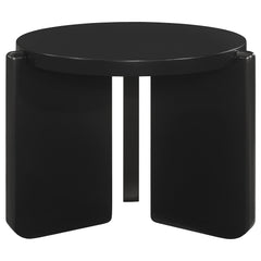 Cordova Round Solid Wood End Table Black - MyWaynesHome #
