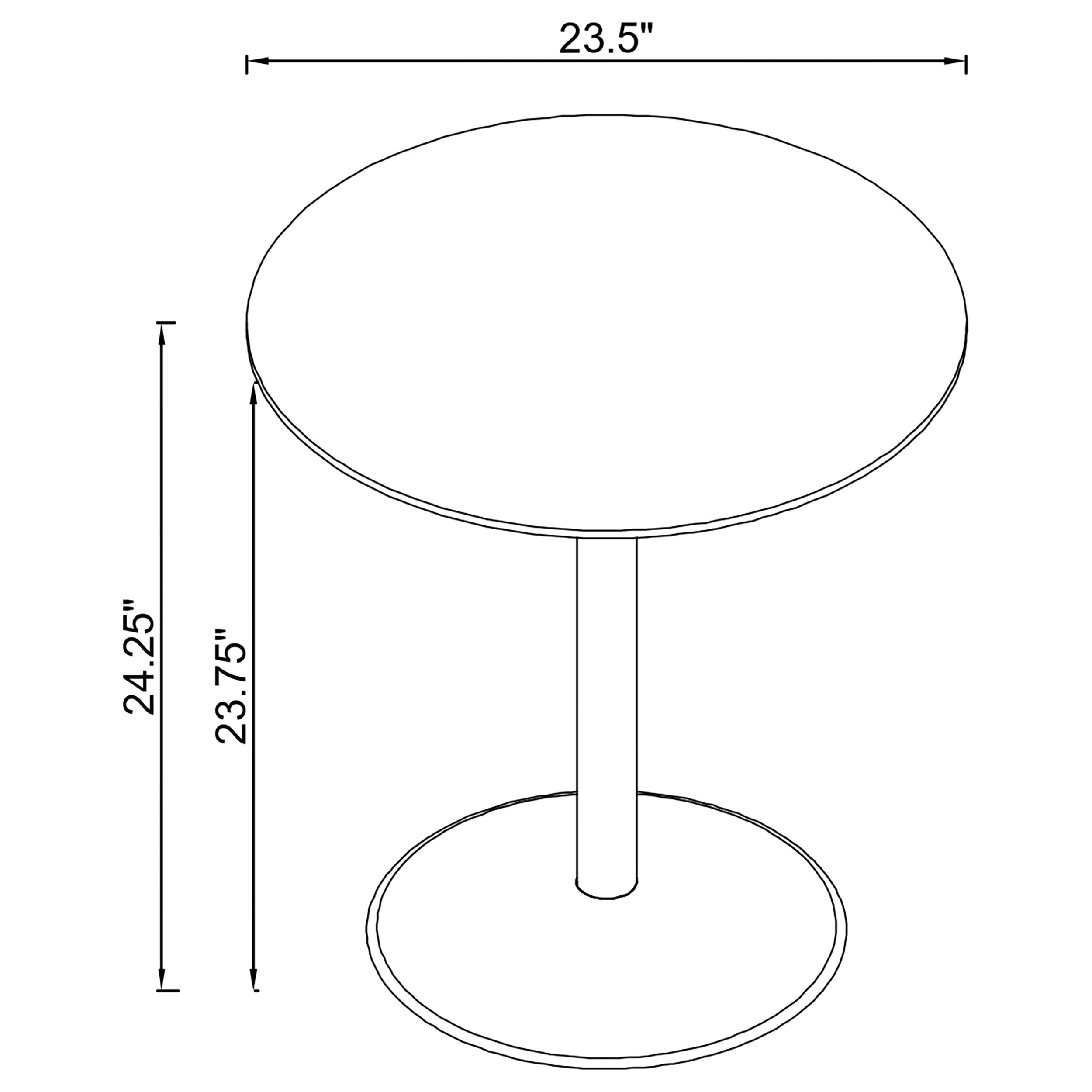 Ganso Round Metal End Table With Tempered Glass Top Black - MyWaynesHome #