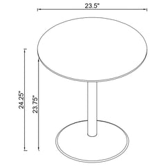 Ganso Round Metal End Table With Tempered Glass Top Black - MyWaynesHome #