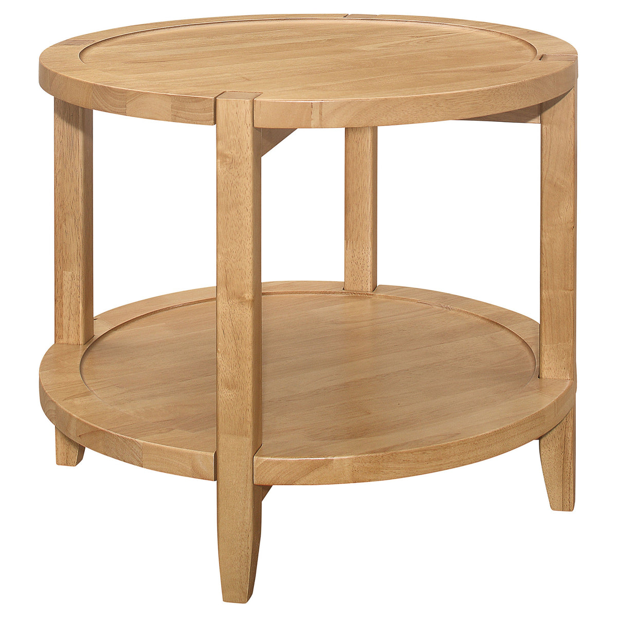 Camillo Round Solid Wood Side End Table Maple Brown - MyWaynesHome #
