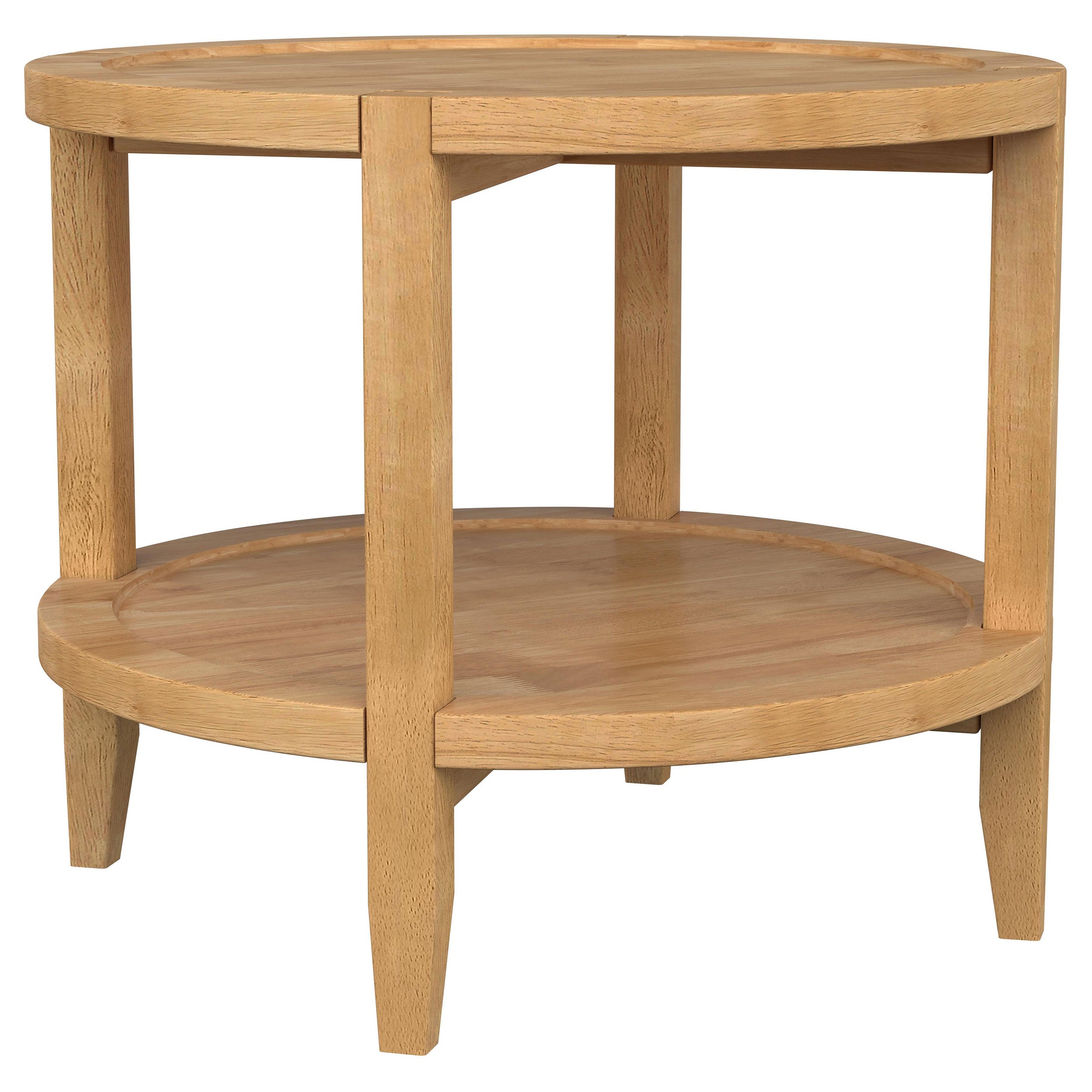 Camillo Round Solid Wood Side End Table Maple Brown - MyWaynesHome #