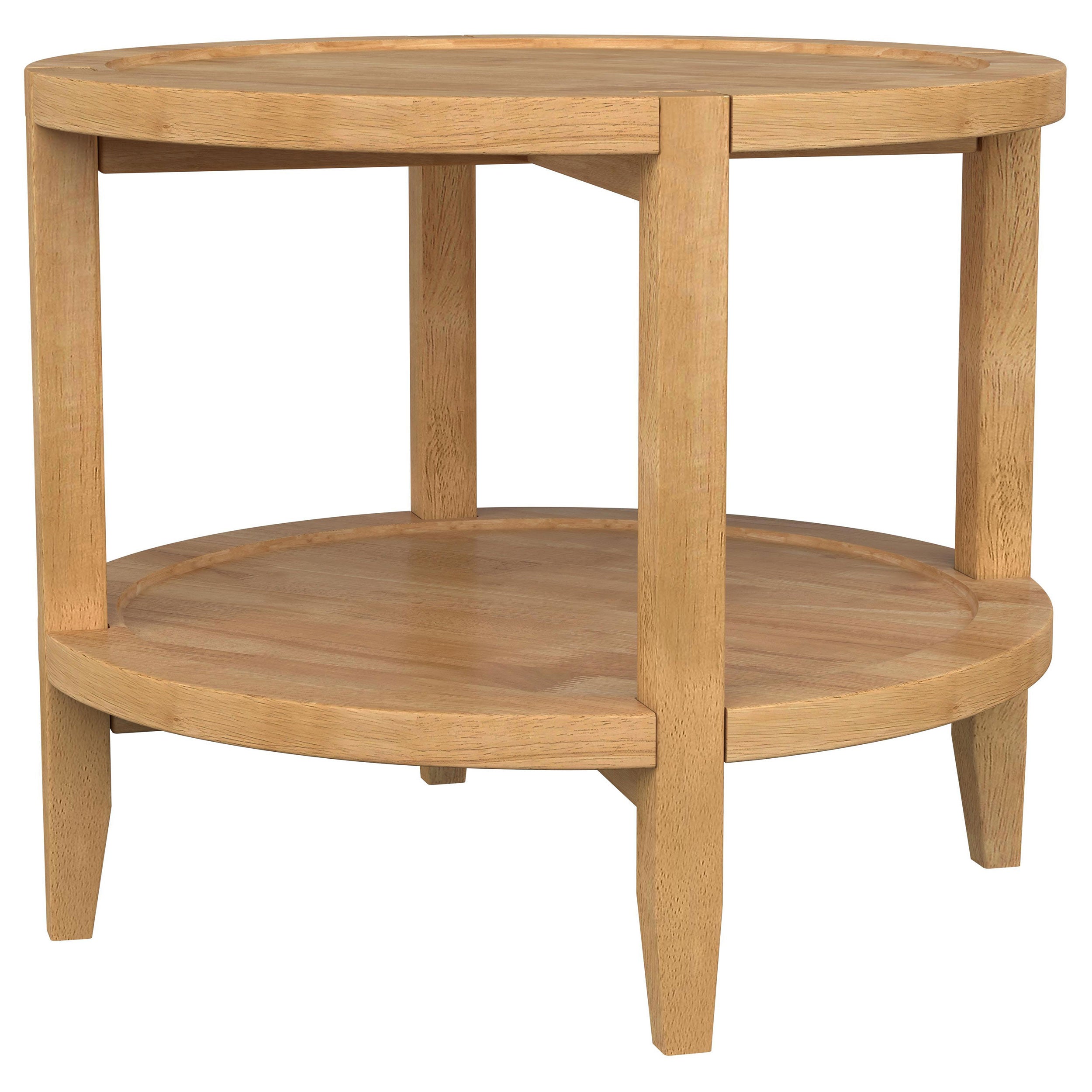 Camillo Round Solid Wood Side End Table Maple Brown - MyWaynesHome #