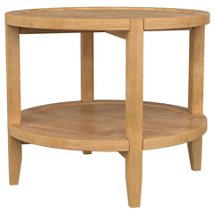 Camillo Round Solid Wood Side End Table Maple Brown - MyWaynesHome #