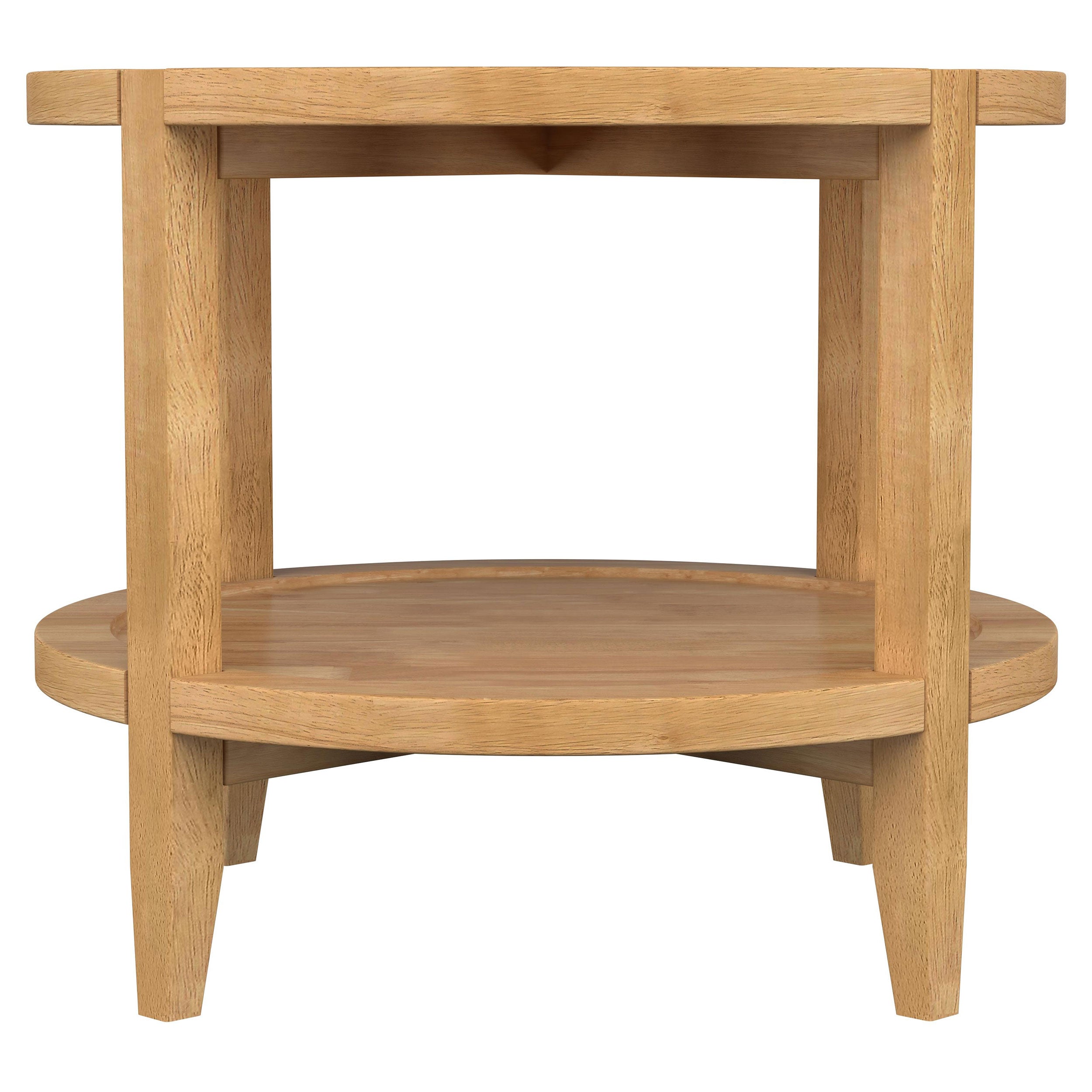 Camillo Round Solid Wood Side End Table Maple Brown - MyWaynesHome #