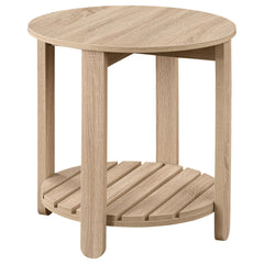 Fowler 1-shelf Round Engineered Wood Side End Table Natural - MyWaynesHome #