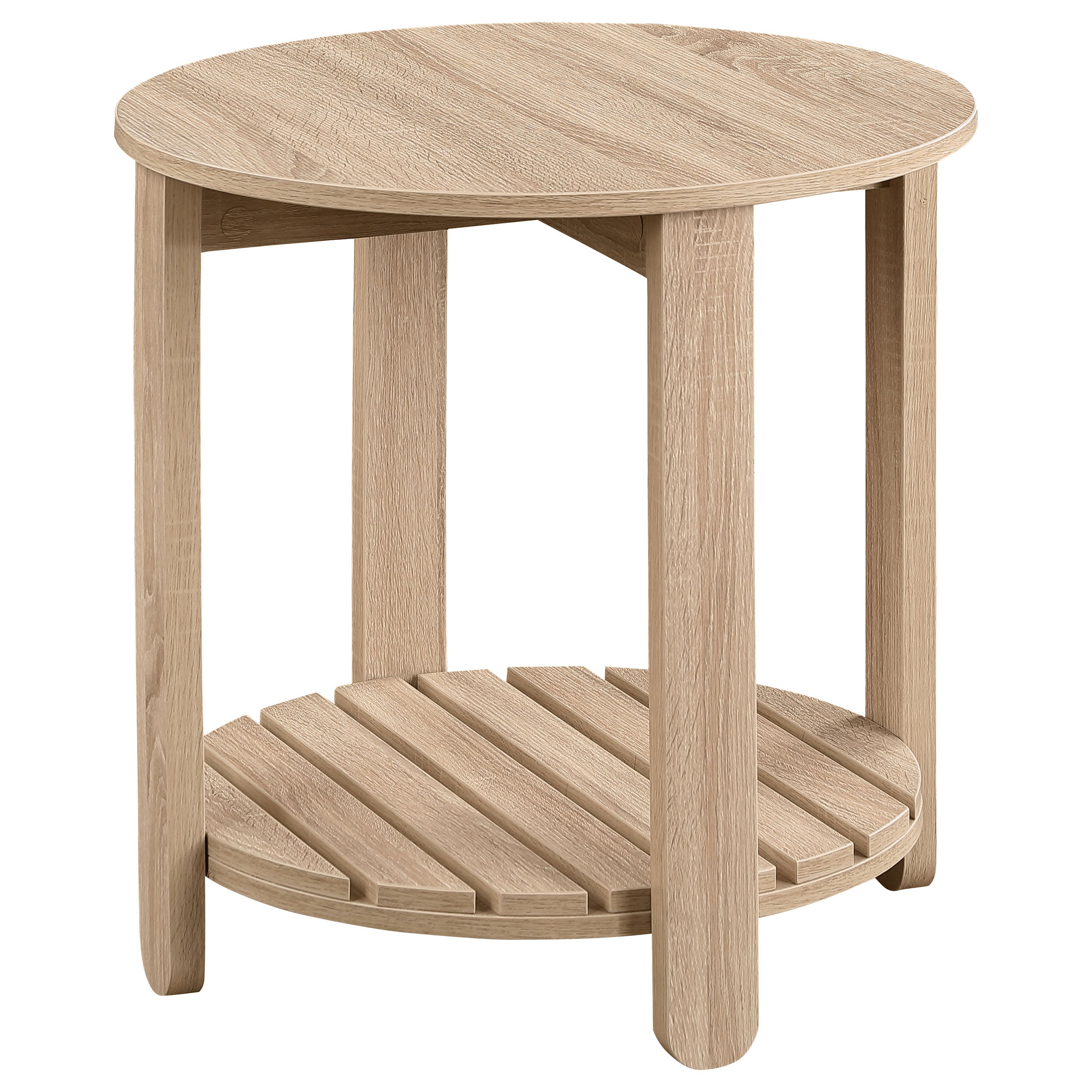 Fowler 1-shelf Round Engineered Wood Side End Table Natural - MyWaynesHome #