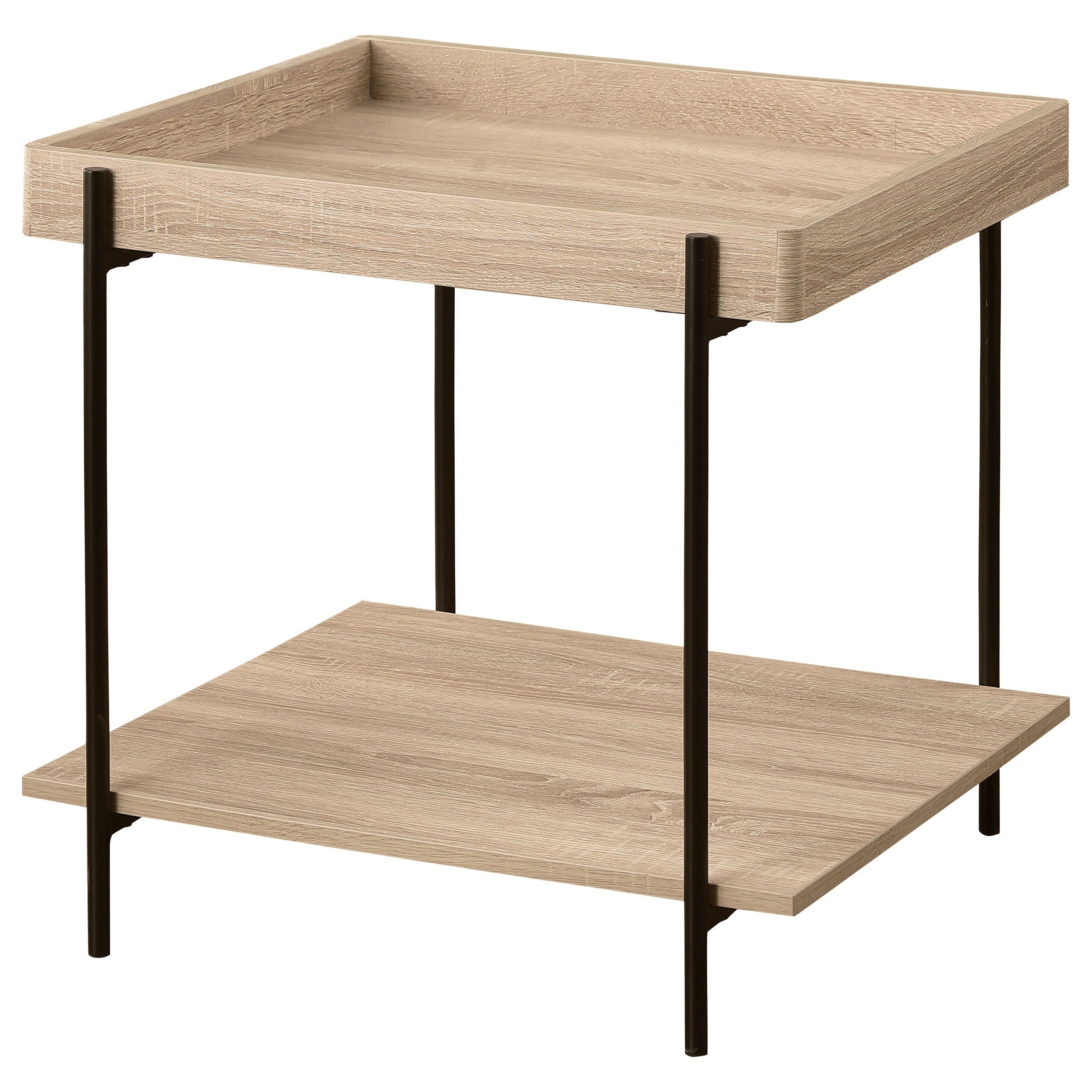 Fallon Square Engineered Wood End Table Light Brown - MyWaynesHome #
