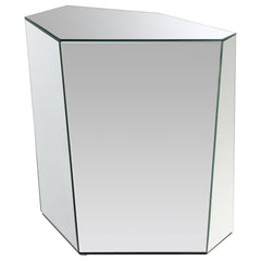 Capella Mirrored Abstract Geometric End Table Silver - MyWaynesHome #