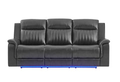 U8879 - 2 Piece Living Room Set (Power Reclining Sofa With LED And Global Surround System And Power Console Reclining Loveseat) - Charcoal