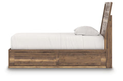 Chirason - 3 Pc. - Twin Panel Bed With Storage, Dresser And Mirror - Brown