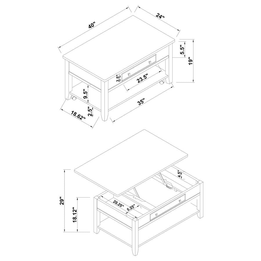 Bradford Brown Lift Top Coffee Table - MyWaynesHome #