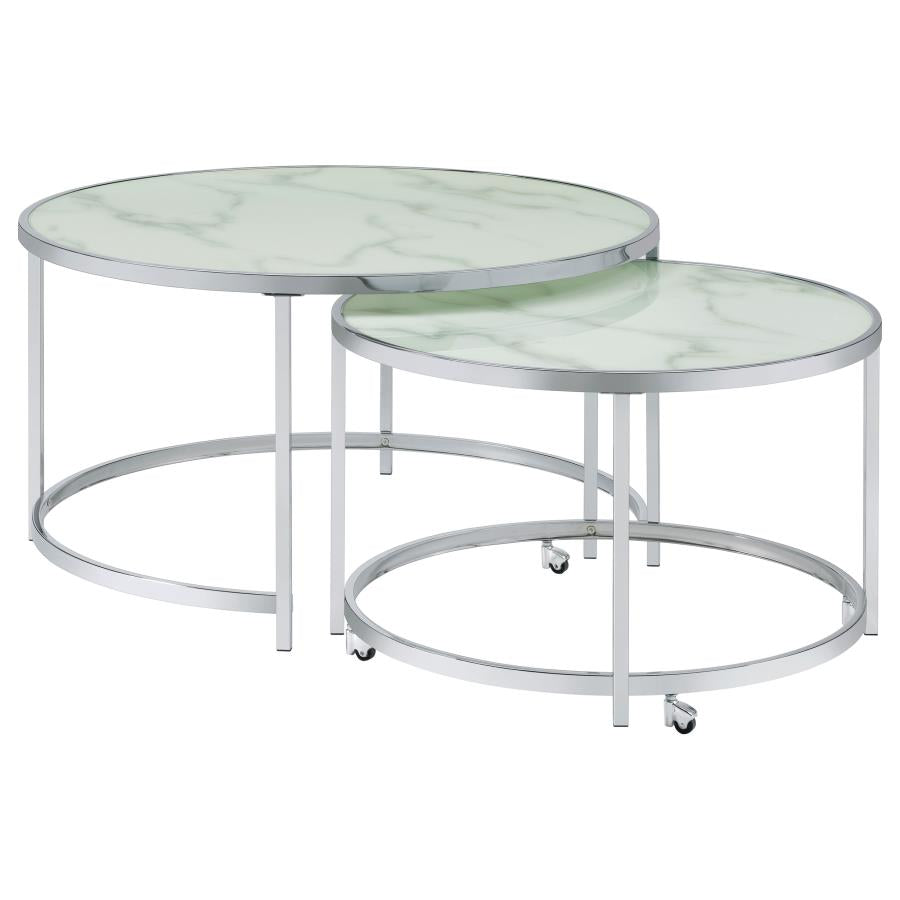 Lynn Silver 2 Pc Nesting Coffee Table - MyWaynesHome #