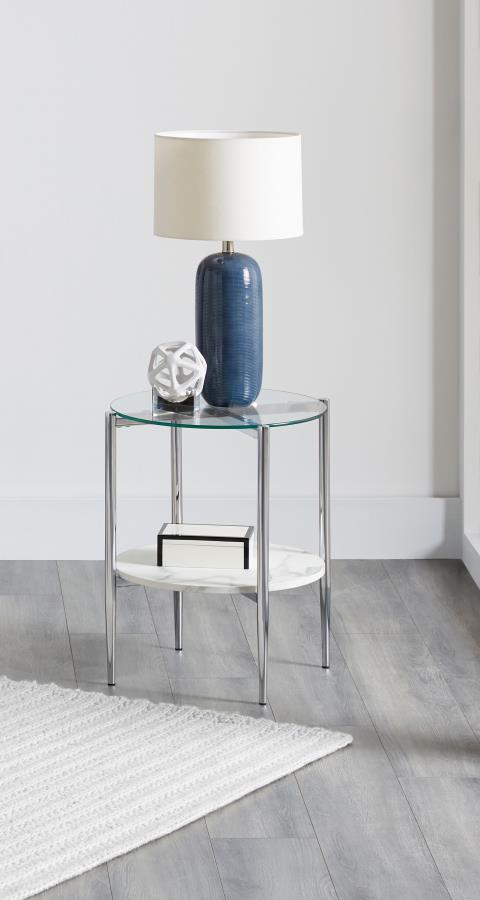 Cadee White End Table - MyWaynesHome #