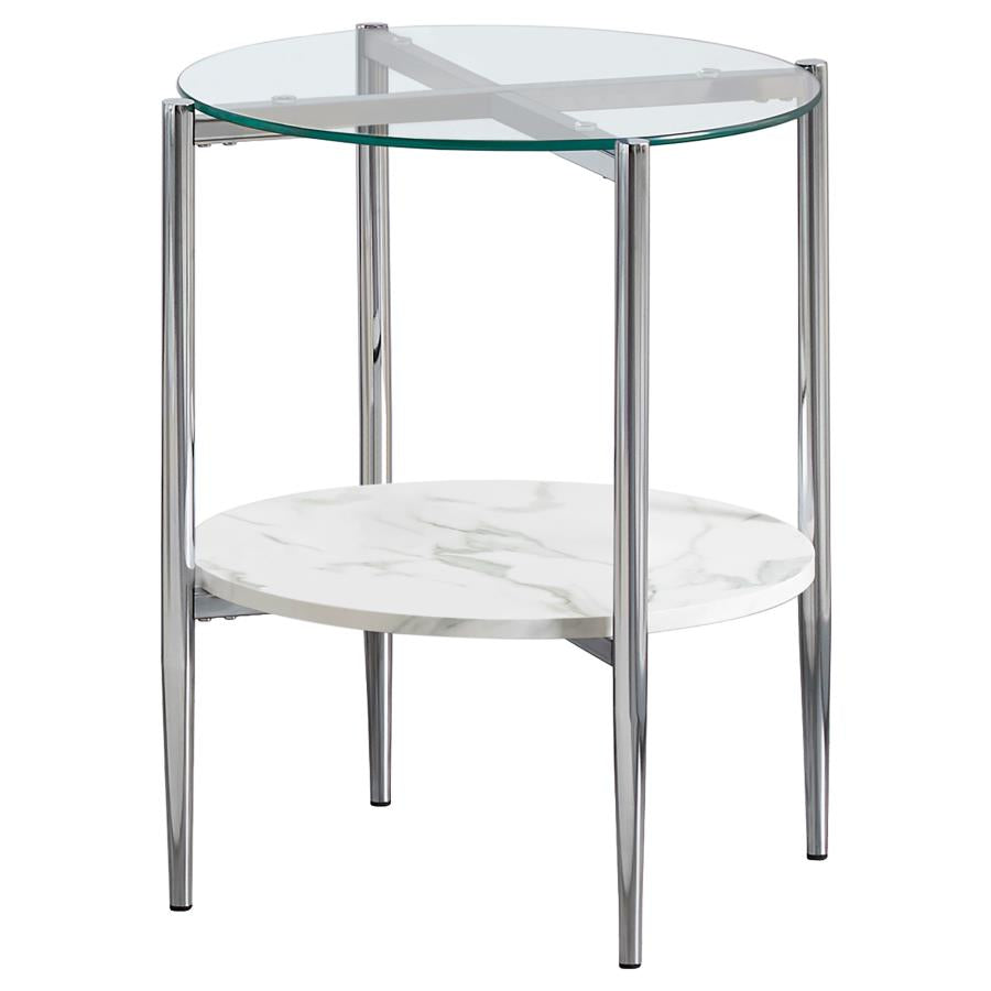 Cadee White End Table - MyWaynesHome #
