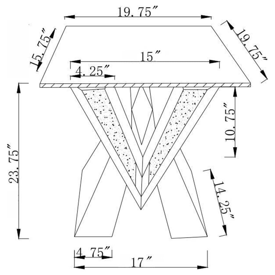 Taffeta Silver End Table - MyWaynesHome #